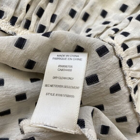 REBECCA TAYLOR Womens Blouse White Box Clip Dot Silk Ruffle Top Size 0 - Picture 11 of 11